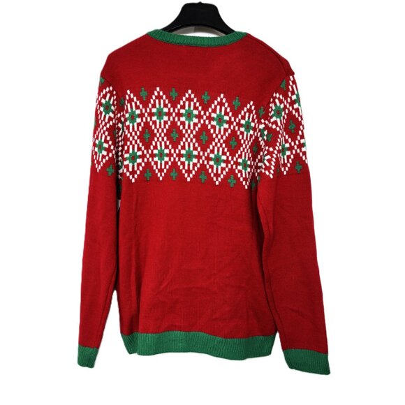 Holiday Time Men's Light Up Cow Ugly Christmas Sweater Large NWT - Picture 8 of 15